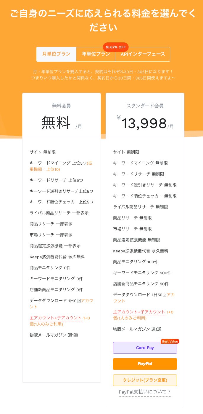 セラースプライトの割引後料金プラン（年払い）画面